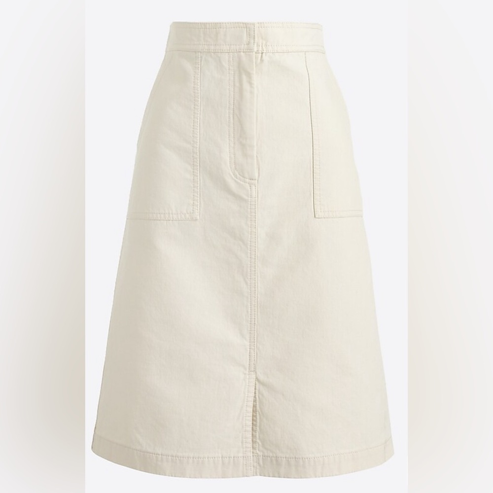 J.Crew Factory A-line skirt with pockets in Natural